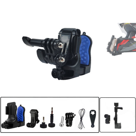 Motorcycle Helmet Chin Clamp Mount for GoPro Hero Series DJI Osmo Action, SJCAM Cameras, Spec: Set 2 - Helmet Mount by buy2fix | Online Shopping UK | buy2fix