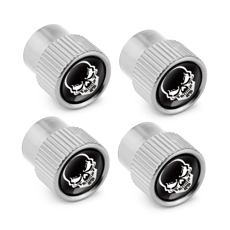 4pcs /Set Skeleton Car Tire Universal Aluminum Valve Cap(Silver) - Tire Valve Caps by buy2fix | Online Shopping UK | buy2fix