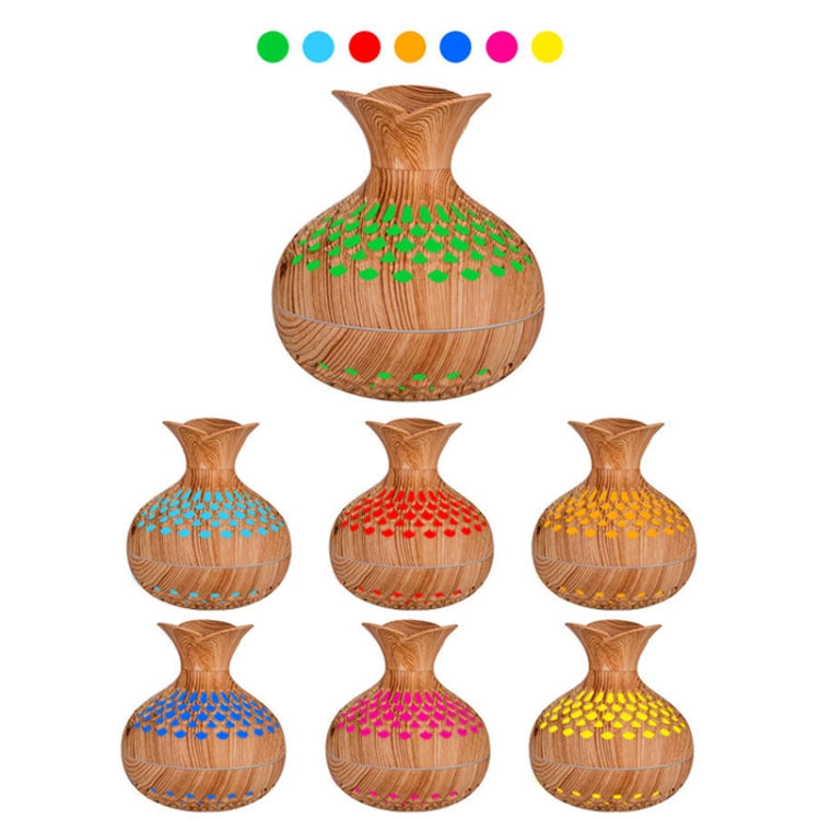 LED Light Aromatherapy Diffuser Home Small Vase Quiet Humidifier Aromatherapy Diffuser 2 In 1(Dark Wood) - Air Purifiers & Accessories by buy2fix | Online Shopping UK | buy2fix