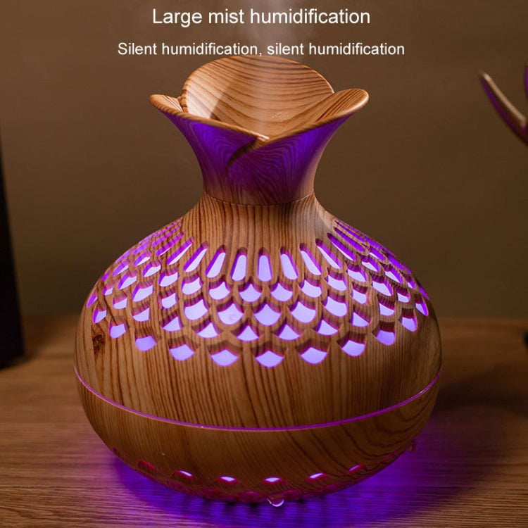 LED Light Aromatherapy Diffuser Home Small Vase Quiet Humidifier Aromatherapy Diffuser 2 In 1(Dark Wood) - Air Purifiers & Accessories by buy2fix | Online Shopping UK | buy2fix