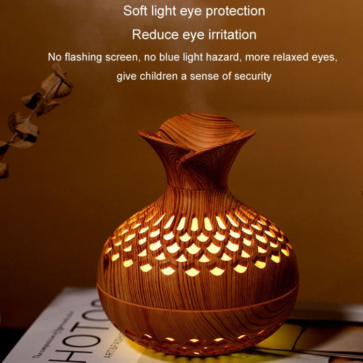 LED Light Aromatherapy Diffuser Home Small Vase Quiet Humidifier Aromatherapy Diffuser 2 In 1(Dark Wood) - Air Purifiers & Accessories by buy2fix | Online Shopping UK | buy2fix