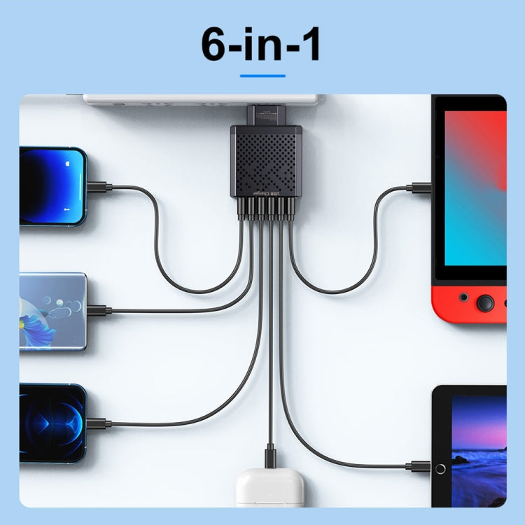 6-Ports Multifunctional Quick Charging USB Travel Charger Power Adapter, Model: Black EU Plug - USB Charger by buy2fix | Online Shopping UK | buy2fix