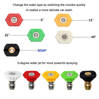 For Karcher K2-K7 Series High Pressure Washer Foam Lance Adapter, Specification: 1/4 Female Connector + 5 Nozzle - Car Washer & Accessories by buy2fix | Online Shopping UK | buy2fix