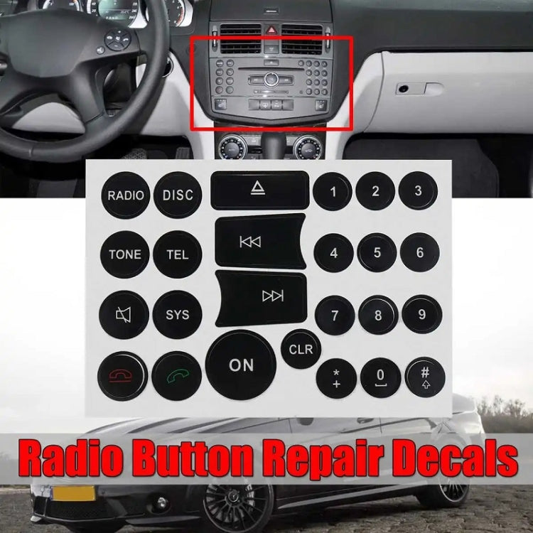 For Mercedes Benz C/E/GLK/W 2007-2014 Radio Button Repair Sticker(Style One) - Decorative Sticker by buy2fix | Online Shopping UK | buy2fix