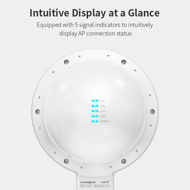 COMFAST WA933 Wi-Fi6  3000Mbps Outdoor Access Point Dual Band Waterproof Wireless Router Support VLAN(US Plug) - Broadband Amplifiers by COMFAST | Online Shopping UK | buy2fix