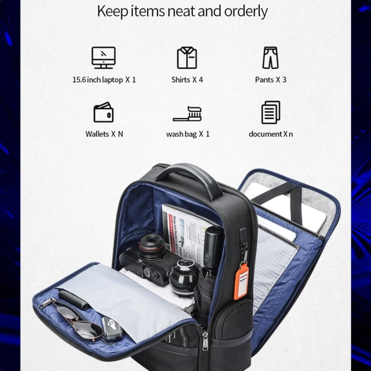 Bopai 61-121601 Large Capacity Waterproof Business Laptop Backpack With USB+Type-C Port(Blue) - Backpack by Bopai | Online Shopping UK | buy2fix