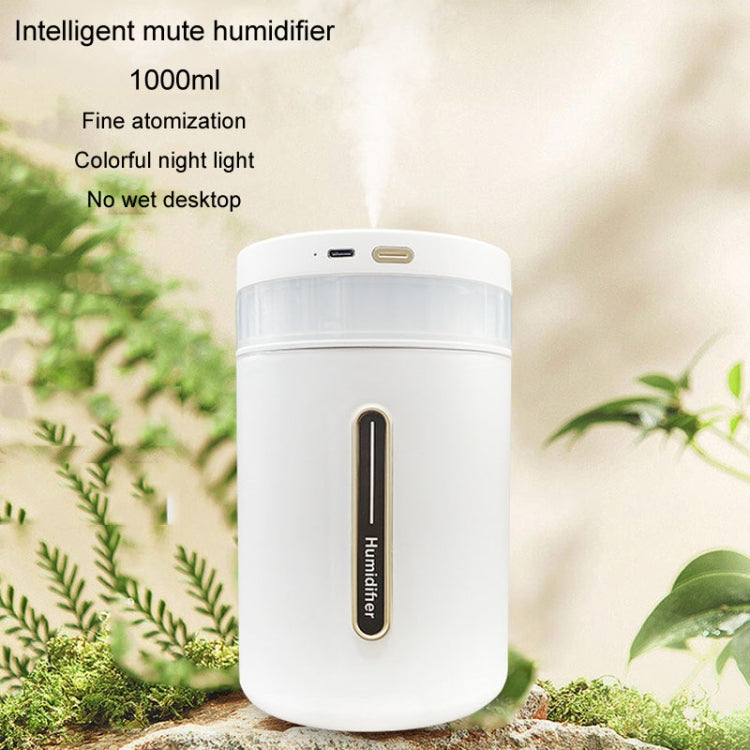 1L Home Humidifier Large Capacity Desk Aroma Mute Ambient Light Humidifier Charging Model(Green) - Air Purifiers & Accessories by buy2fix | Online Shopping UK | buy2fix