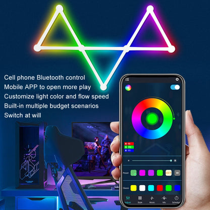 JSK-P22 5V Bluetooth RGB Stitching Light E-Sports Atmosphere Decorative Lamp, Style: 6 Sections+USB To DC Line(Black) - Novelty Lighting by buy2fix | Online Shopping UK | buy2fix