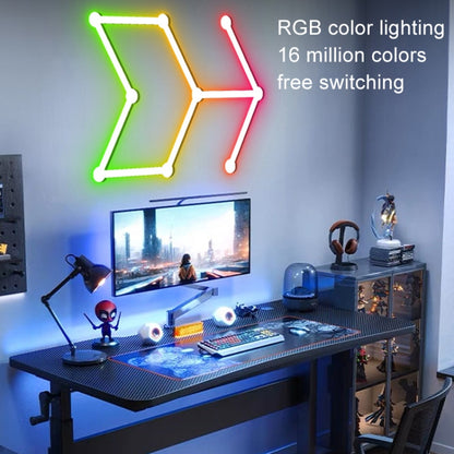 JSK-P22 5V Bluetooth RGB Stitching Light E-Sports Atmosphere Decorative Lamp, Style: 6 Sections+USB To DC Line+EU Plug(White) - Novelty Lighting by buy2fix | Online Shopping UK | buy2fix