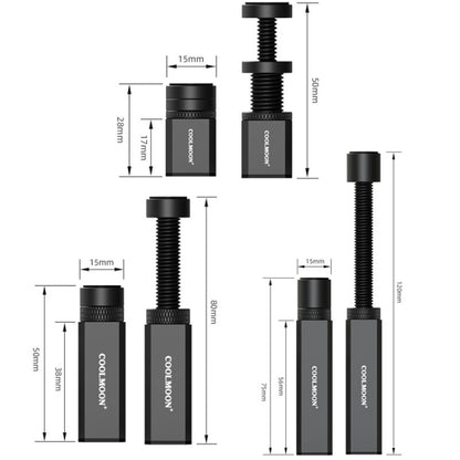 COOLMOON Graphics Card Stand Desktop Computer Graphics Card Vertical Top Support Bracket Screw Telescopic Support Rods, Adjustable Height: 7.5-12cm (Silver) - Caddies & Enclosures by COOLMOON | Online Shopping UK | buy2fix