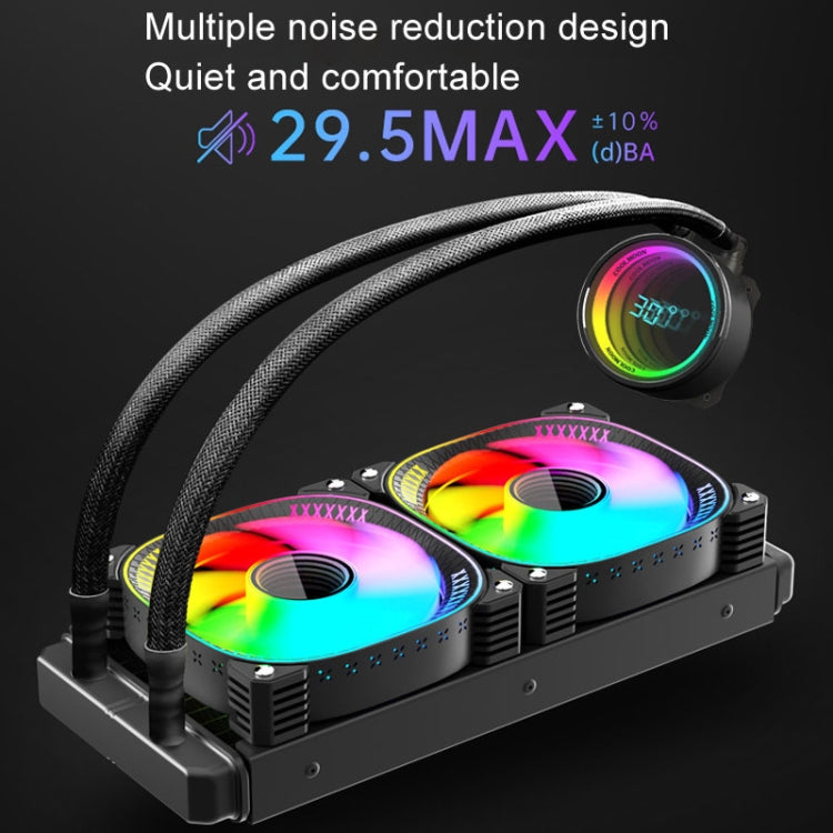 COOLMOON CM-YM-240T Digital ARGB Lens Edition Integrated Water Cooling CPU Cooler Temperature Display CPU Fan(White) - Fan Cooling by COOLMOON | Online Shopping UK | buy2fix