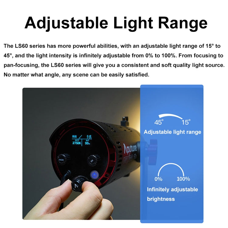 Aputure Adjustable Focus LED Photography Light Indoor Interview Video Live Fill Light, Spec: LS 60x -  by Aputure | Online Shopping UK | buy2fix