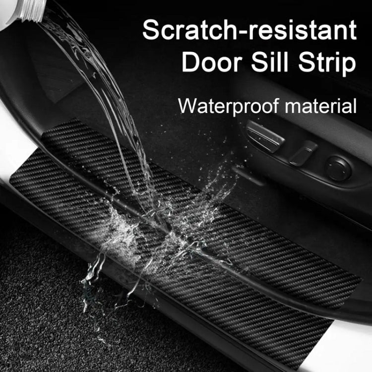 4pcs/Set Car Door Sill Strip PVC Anti-scratch Anti-dirt Protective Film(Carbon Fiber Red) - Auto Film by buy2fix | Online Shopping UK | buy2fix