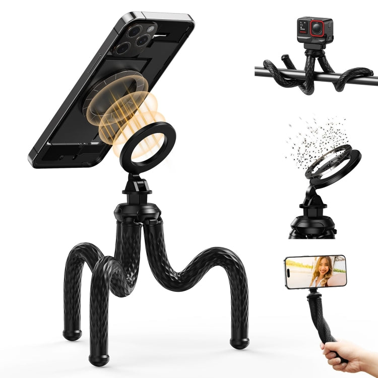 TELESIN P3-FM-02 Flexible Magnetic Suction Mobile Phone Tripod Magsafe Octopus Desktop Fixed Bracket - Stand by TELESIN | Online Shopping UK | buy2fix