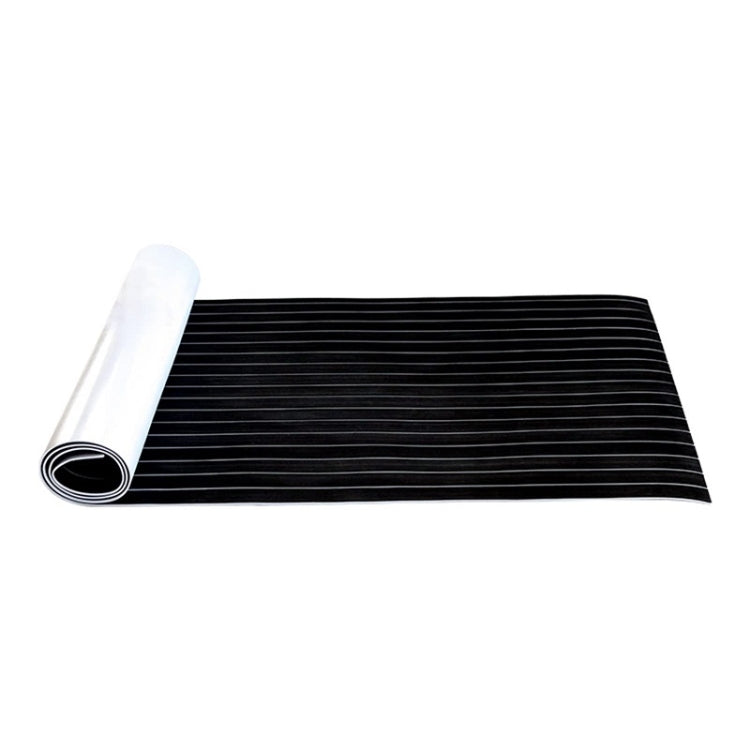 240x90x0.6cm Black White Yacht Imitation Teak Anti-Slip Deck EVA Mat - Floor Mats by buy2fix | Online Shopping UK | buy2fix