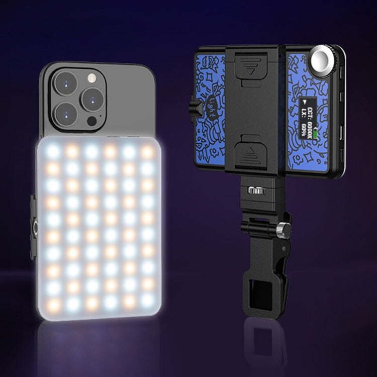 60 LEDs Rechargeable Clip Fill Light With Front & Back Clip Adjusted 3 Light Modes For Phone, Spec: B Type Blue - Selfie Light by buy2fix | Online Shopping UK | buy2fix