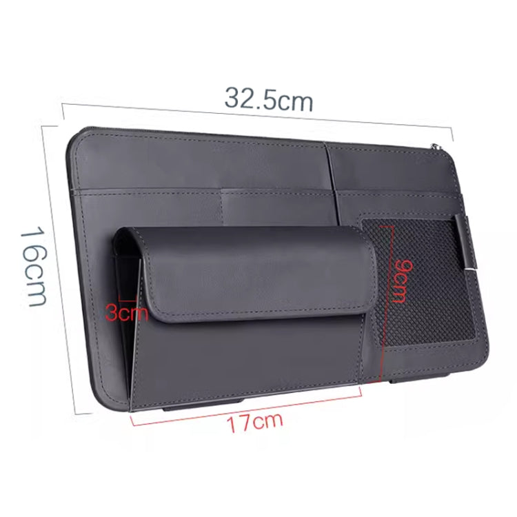 Multi-functional Car Sunshade Sunglasses ID Ticket Storage Bag Car Sun Visor Eyeglasses Case(Black) - Stowing Tidying by buy2fix | Online Shopping UK | buy2fix