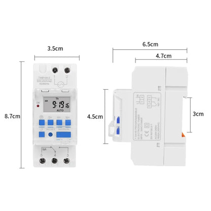 T SINOTIMER TM919A-5V 16A Din Rail Mount Digital Timer Switch Microcomputer Weekly Programmable Time Relay Control - Switch by SINOTIMER | Online Shopping UK | buy2fix