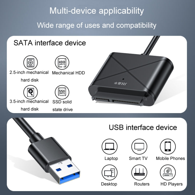 JINGHUA USB3.0 To SATA HDD Adapter Cable For 2.5/3.5 Inch External HDD SSD Hard Drive(30cm) - eSATA & SATA & IDE by JINGHUA | Online Shopping UK | buy2fix