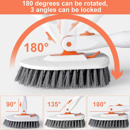 Shower Cleaning Brush With 52 Inch Adjustable Handle Tub Tile Scrubber Brush, Spec: Set 4 - Sponges, Cloths & Brushes by buy2fix | Online Shopping UK | buy2fix