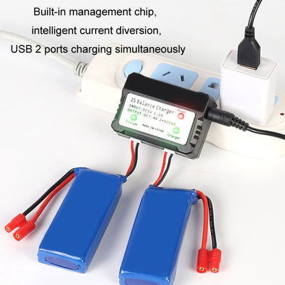 One-To-Two 7.4V Lithium Battery Overcharge Protection USB Charger With Light(XH-3P Plug) - Charger by buy2fix | Online Shopping UK | buy2fix