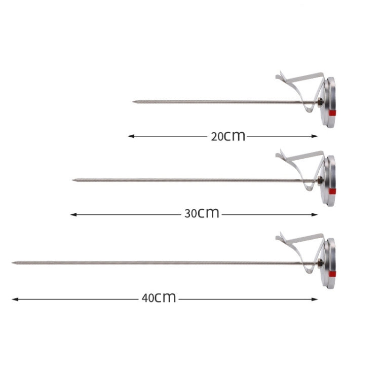 30cm Long Stem Stainless Steel Thermometer with Pot Clip for Frying, Cooking, Turkey, Food, Milk - Cooking Thermometers by buy2fix | Online Shopping UK | buy2fix