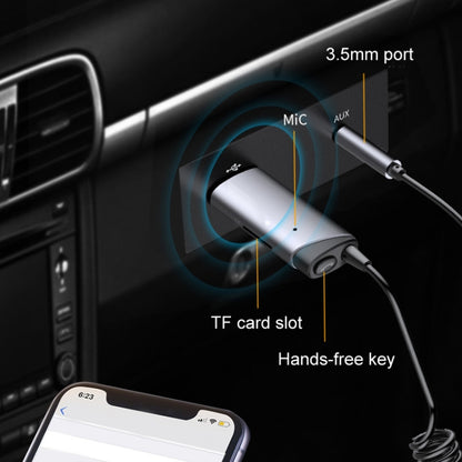 AUX Car Bluetooth Receiver Adapter 3.5mm Cell Phone Computer Connector With TF Card Slot - Bluetooth Adapters by buy2fix | Online Shopping UK | buy2fix