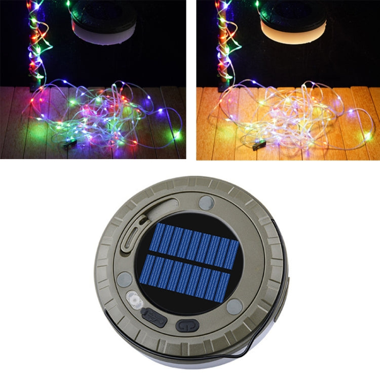 Solar LED Camping Light Type-C Charging Colorful String Lights, Color: 10m Warm Color Light - Solar Lights by buy2fix | Online Shopping UK | buy2fix