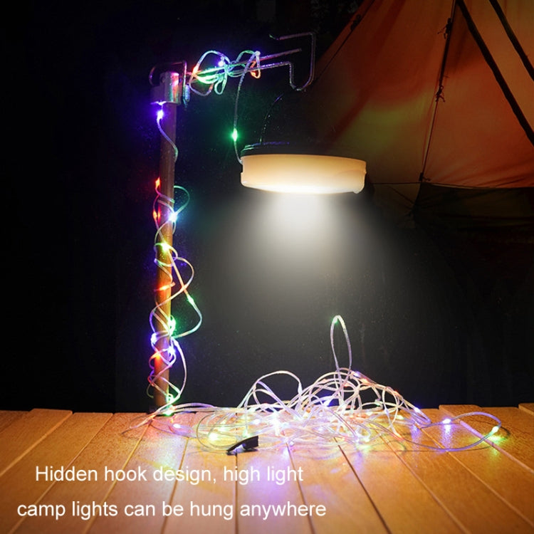 Solar LED Camping Light Type-C Charging Colorful String Lights, Color: 10m Warm Color Light - Solar Lights by buy2fix | Online Shopping UK | buy2fix