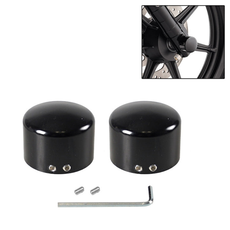 For Harley Davidson Motorcycle Modified Front Axle Wheel Covers Front Axle Decorative Cover(Black) - Replacement Parts by buy2fix | Online Shopping UK | buy2fix