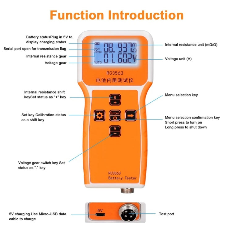 High-Precision Battery Voltage Internal Resistance Tester, Specifications: Host+Probe+Clip+Clamp - Battery & Resistance Tester by buy2fix | Online Shopping UK | buy2fix