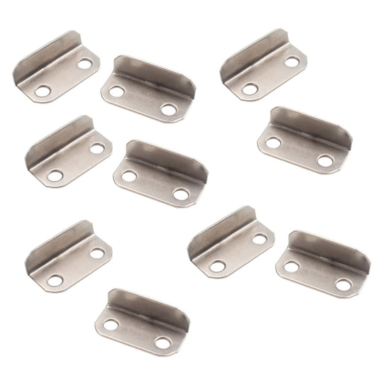 10pcs Lock Accessories L-Shaped Right Angle Office Drawer Lock Plate Furniture Parts Door Stopper(Silver) - Furniture Accessories by buy2fix | Online Shopping UK | buy2fix