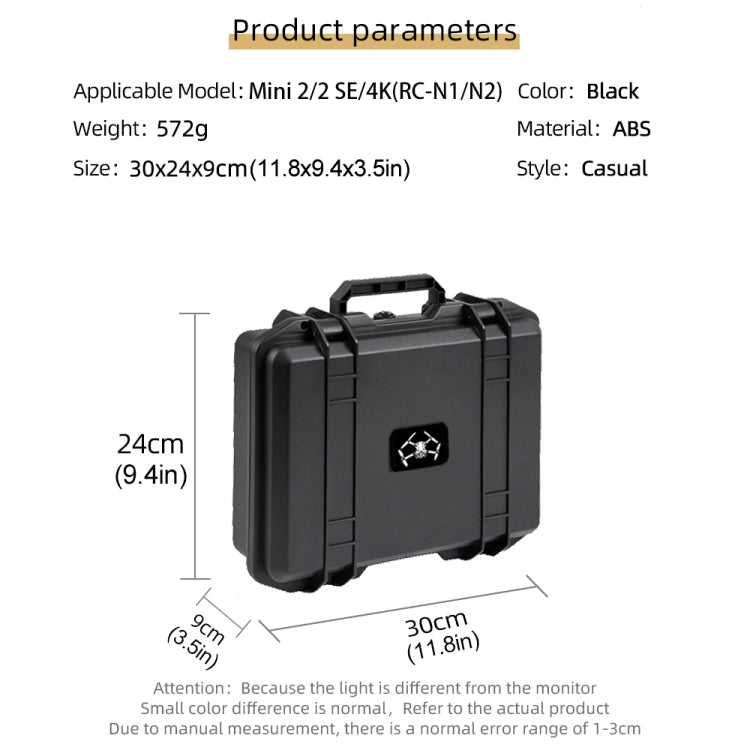 For DJI Mini 4K / Mini 2 SE / Mini 2 Suitcase Explosion-Proof Box Compatible With RC-N1 / N2(Black) - Carry Cases & Bags by buy2fix | Online Shopping UK | buy2fix