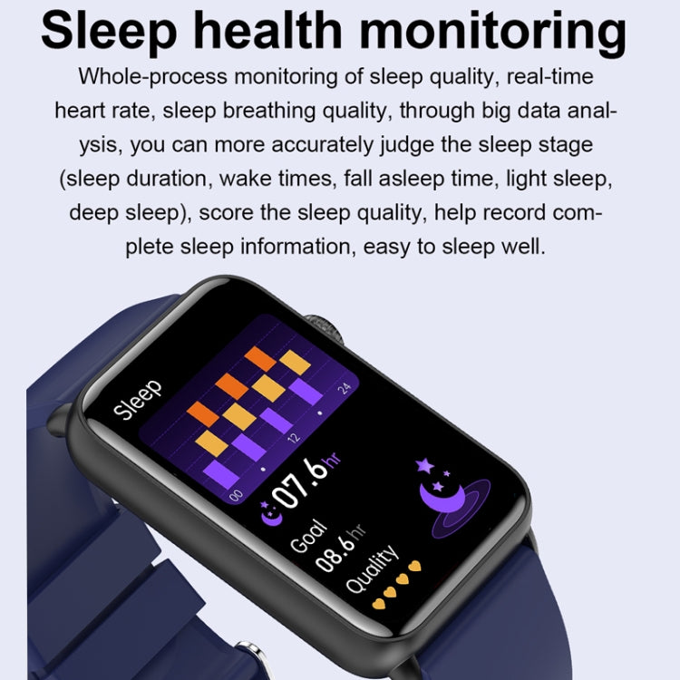 Smart Watch Ring ECG Temperature Heart Rate Blood Pressure Health Bluetooth Talking Watch, Color: Blue Silicone - Smart Wristbands by buy2fix | Online Shopping UK | buy2fix