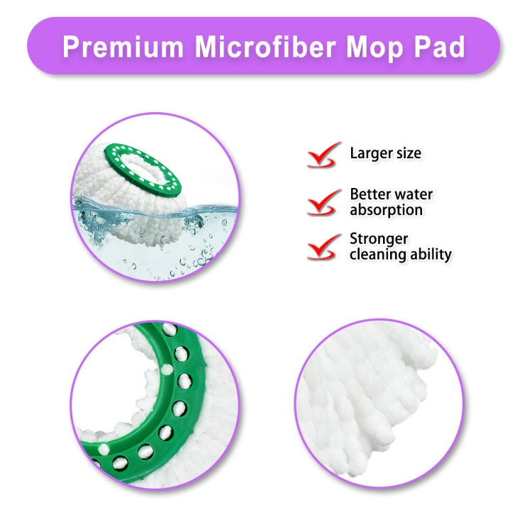 For Libman Tornado Spin Mop Microfiber Mop Pad Replacement Parts(Green) - Handheld Cleaner & Mops by buy2fix | Online Shopping UK | buy2fix