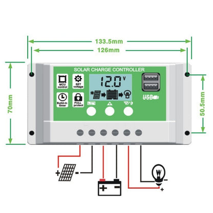 10A 12V PWM Solar Cell Panel Charger Controller Lithium-ion Lead-acid Battery Solar Controller - Voltage Stabilizer by buy2fix | Online Shopping UK | buy2fix