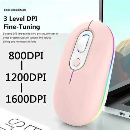 Rechargeable Illuminated Silent Wireless Mouse, Style: 2.4G Pink - Wireless Mice by buy2fix | Online Shopping UK | buy2fix