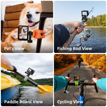 TELESIN Action Camera Mount Silicone Adjustable Mini Flexible Bracket For GoPro HERO / Insta360 / DJI Action Camera(Orange) - Connection Mount by TELESIN | Online Shopping UK | buy2fix