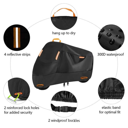 Motorcycle Rain Sun Protection Cover Oxford Cloth Dustproof With Anti-theft Buckle, Size: L - Raincoat by buy2fix | Online Shopping UK | buy2fix