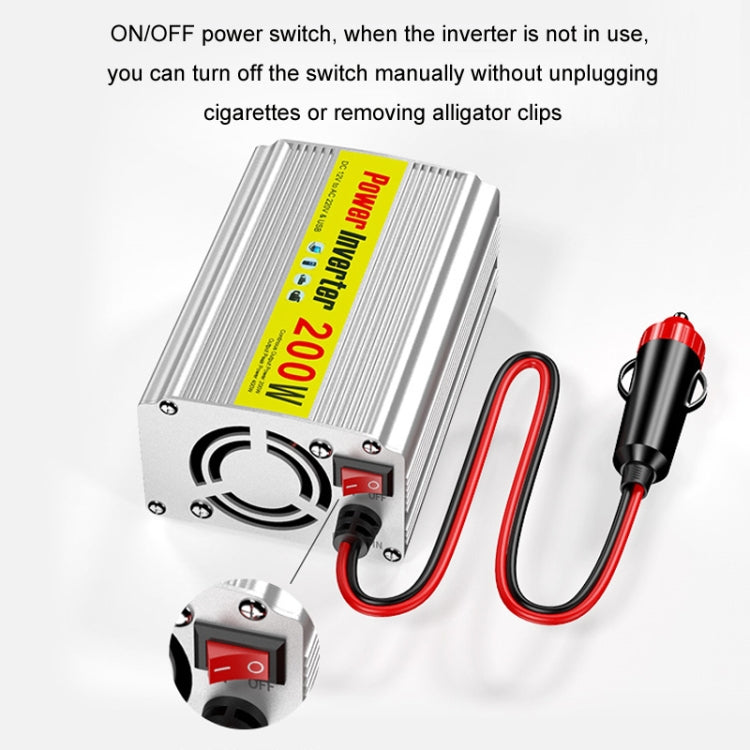 200W Modified Sine Wave Inverter Car Mobile Phone 2.1A Universal Power Supply, Specification: 12 To 110V - Modified Square Wave by buy2fix | Online Shopping UK | buy2fix