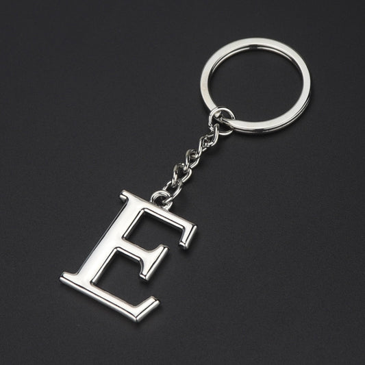 Double-Sided Three-Dimensional Plating Alphabet Keychain, Style: E - Key Rings by buy2fix | Online Shopping UK | buy2fix