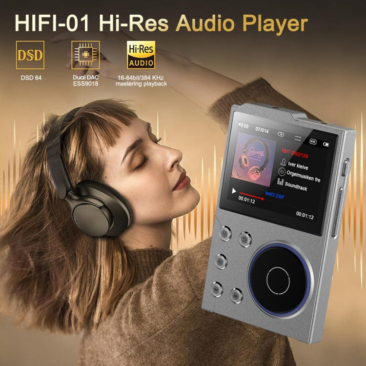 2.4 inch HIFI Bluetooth Music Player DSD256 Mastering Sound Quality Walkman, Memory: 16GB+8GB(Gray) - MP3 Player by buy2fix | Online Shopping UK | buy2fix