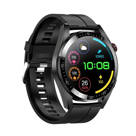 1.43 inch AMOLED Screen Smartwatch Heart Rate Blood Pressure Monitoring Bluetooth Talking Sports Watch, Color: Black Silicone Strap - Smart Watches by buy2fix | Online Shopping UK | buy2fix