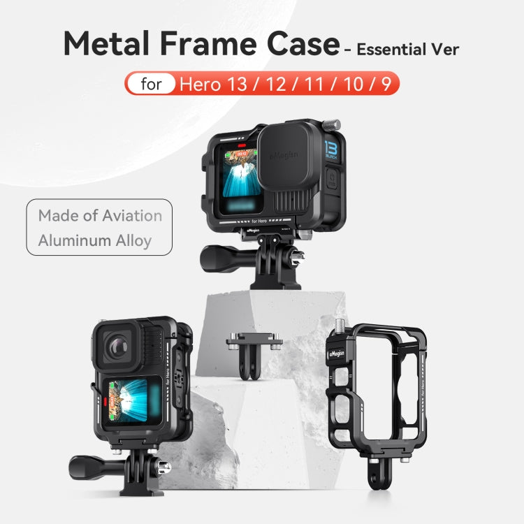 aMagisn Essential Ver Metal Rabbit Cage for GoPro HERO13 Black / HERO12 Black / HERO11 Black / HERO10 Black / HERO9 Black(Black) - Protective Frame by aMagisn | Online Shopping UK | buy2fix