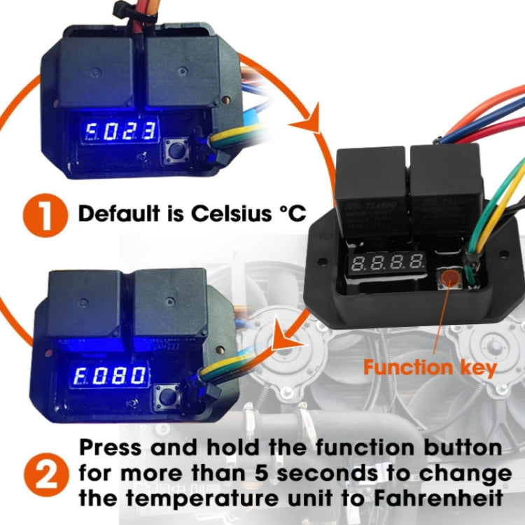 12V Digital Radiator Fan Controller Switch Automotive Fan Wiring Harness - Automobiles Sensors by buy2fix | Online Shopping UK | buy2fix