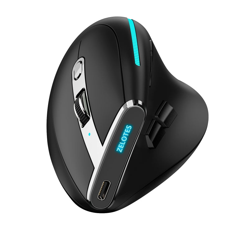 ZELOTES F36 9-Keys Vertical Grip Ergonomic Programming Dual Bluetooth + 2.4G Wireless Mouse(Black) - Wireless Mice by ZELOTES | Online Shopping UK | buy2fix