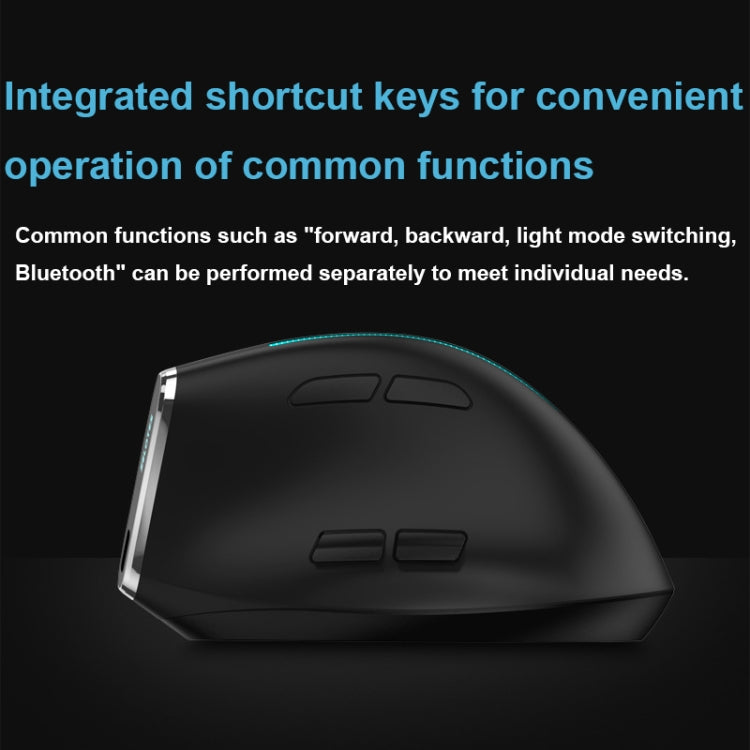 ZELOTES F36 9-Keys Vertical Grip Ergonomic Programming Dual Bluetooth + 2.4G Wireless Mouse(Black) - Wireless Mice by ZELOTES | Online Shopping UK | buy2fix