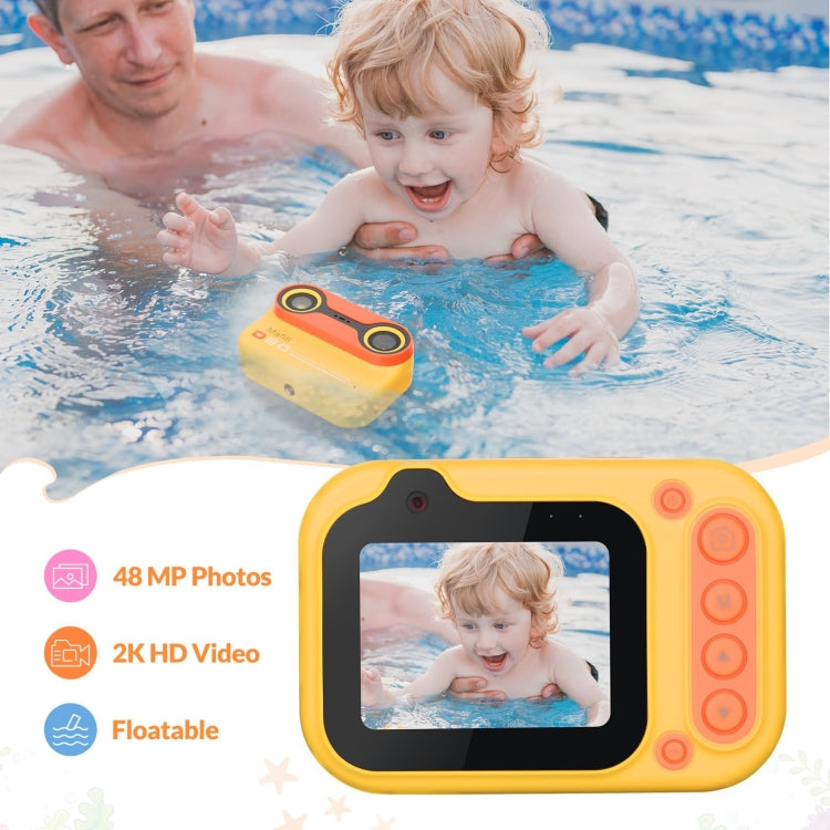 D60 3m Waterproof 2K HD 10X 2.4-inch Outdoor Photo Video Recording Children Mini Camera(Yellow) - Children Cameras by buy2fix | Online Shopping UK | buy2fix