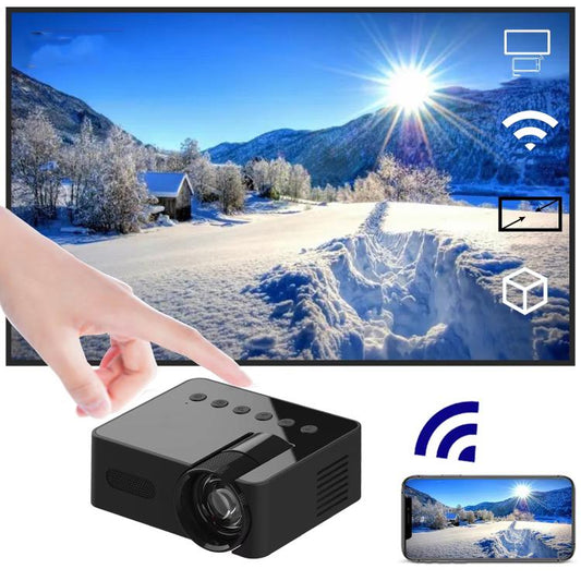 YT100 Suppor 1080P Mini Portable Projector WiFi Wireless Mirroring For IOS Android Smartphone(Black) - Mini Projector by buy2fix | Online Shopping UK | buy2fix