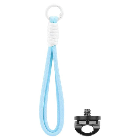 BRDRC Sports Camera Hand Lanyard With 1/4 inch Screw Loss Prevention Lanyard Wrist Strap Accessories(Light Blue Rope White Knot) - Camera Strap by BRDRC | Online Shopping UK | buy2fix